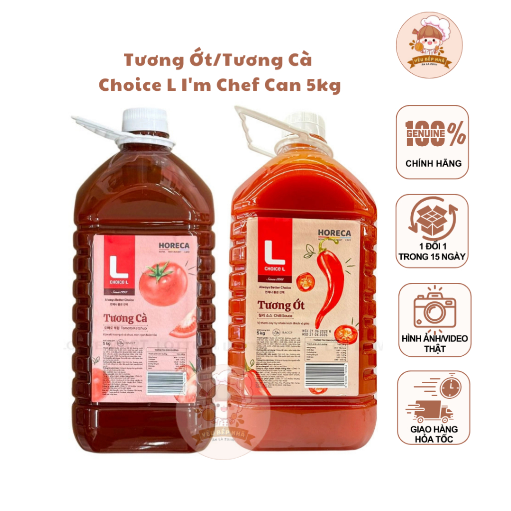 [CAN TO] Tương Ớt/Tương Cà Choice L I'm Chef lLotte Can 5KG