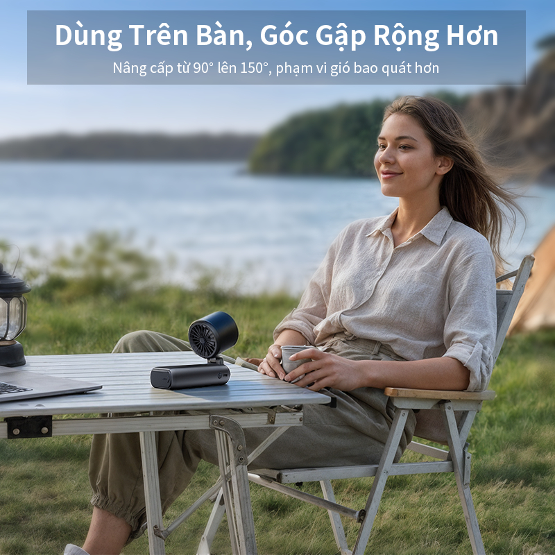 Tiankeplus TF50 Quạt Cầm Tay Mini Sò Lạnh Pin Siêu Bền 9000mAh Tích Hợp Sạc Dự Phòng & Đèn Pin Gấp gọn quạt tích điện mi | BigBuy360 - bigbuy360.vn