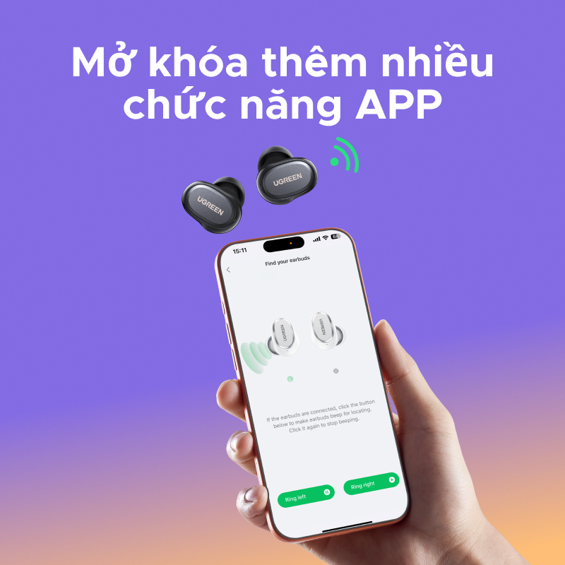 Tai nghe UGREEN Dots Bluetooth 6.0TWS Hỗ trợ 4 Mic Bộ mã âm thanh AAC / SBC Âm thanh âm thanh Hi-Pure Âm thanh không | BigBuy360 - bigbuy360.vn