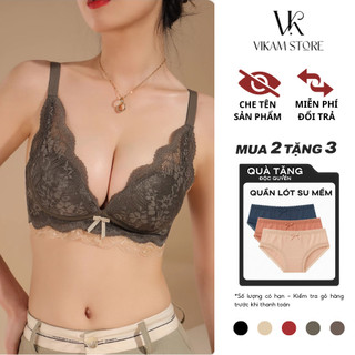   Mã B73  Áo Ngực Nữ Ren Đệm 2cm Không Gọng Cao Cấp Áo Lót Nữ Ren Mềm Mại Nâng Dẩy Tạo Khe 