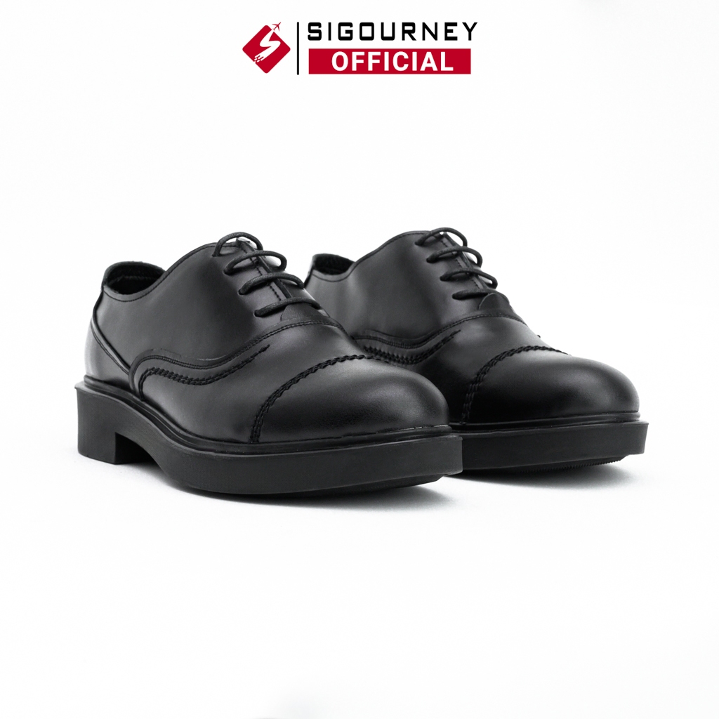 Giày Oxford Classic Da Bò SIGOURNEY Màu Đen SIG-48 Bảo Hành 18 Tháng
