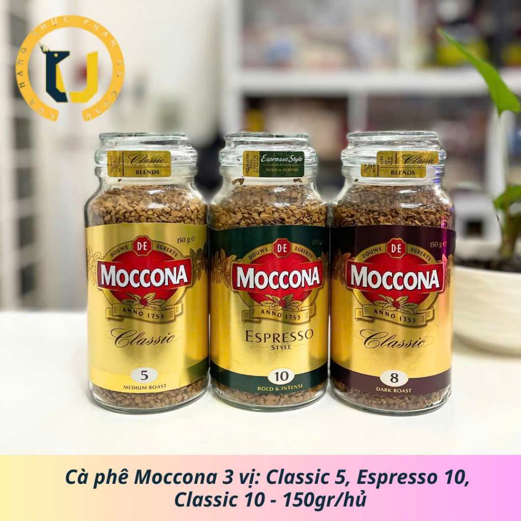 (HÀNG ÚC) Cà phê hạt rang hoà tan vừa & đậm MOCCONA 5-8-10 CLASSIC/ ESPRESSO Instant Coffee hủ thuỷ 