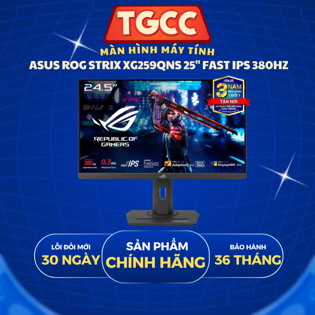 [ NEW BẢO HÀNH 36 THÁNG] Màn hình ASUS ROG Strix XG259QNS 25" Fast IPS 380Hz chuyên game