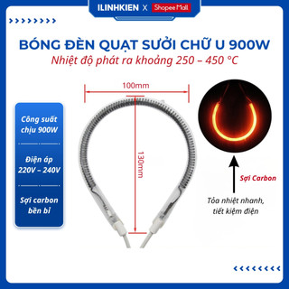  Bóng đèn quạt sưởi halogen chữ U 900W 1200W sợi carbon chính hãng ilinhkien. 