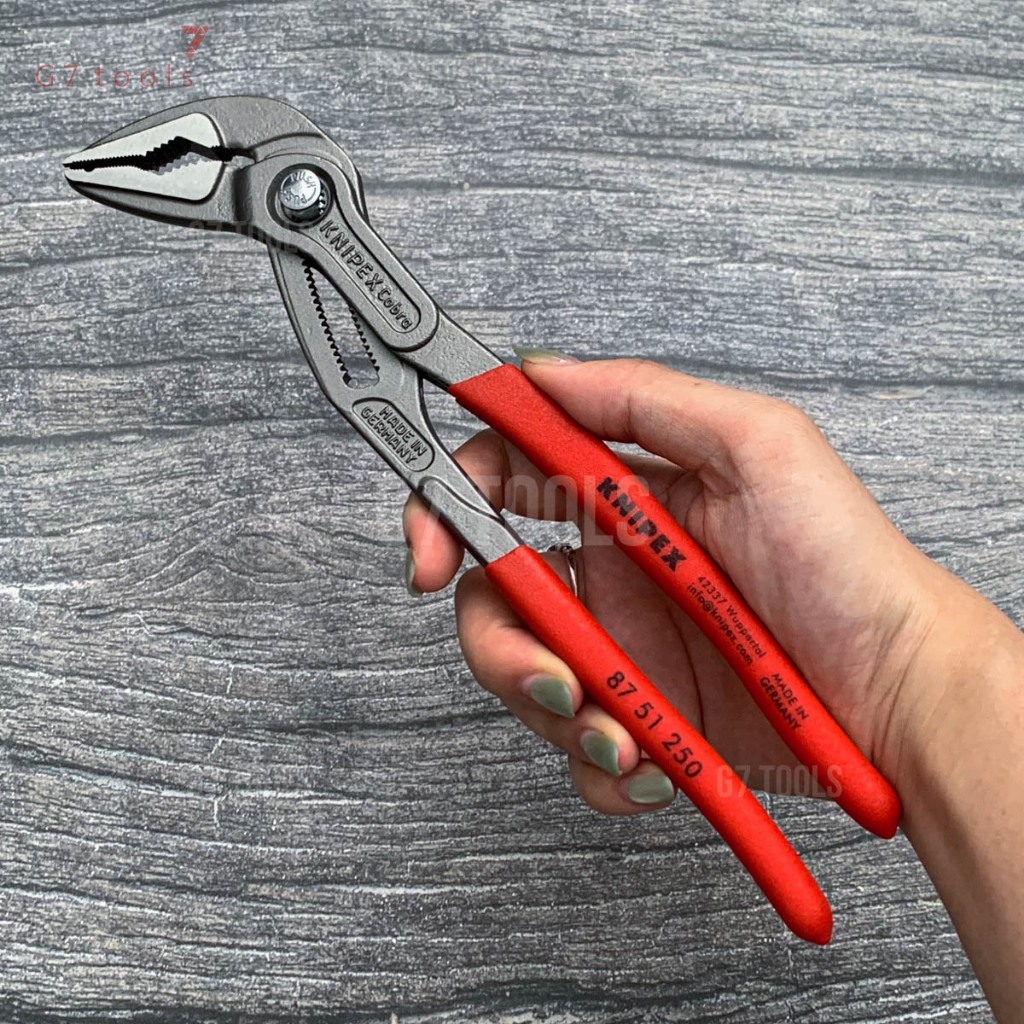 Knipex Cobra 87 51 250 - Kìm Nước Cobra ES Đầu Thon Mở đến Ø32mm | G7 Tools Hà Nội