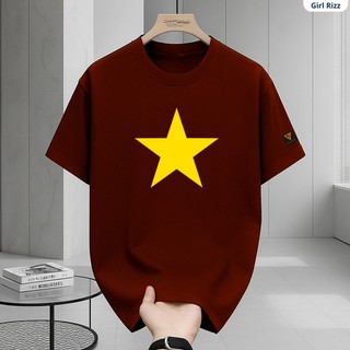  Áo Thun Nam Nữ Form Rộng Girlrizz Đỏ Đô Mận Chín In Sao Vàng – Tự Hào Dân Tộc ATN192 