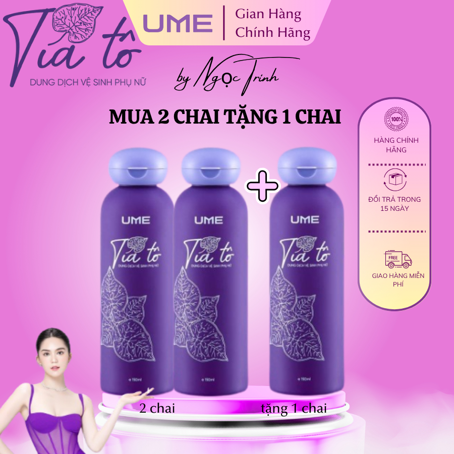Ume  [MUA 2 TẶNG 1 ] Combo 2 chai  dịch vệ sinh tía tô Ume ,dung dịch vệ sinh phụ nữ 150ml