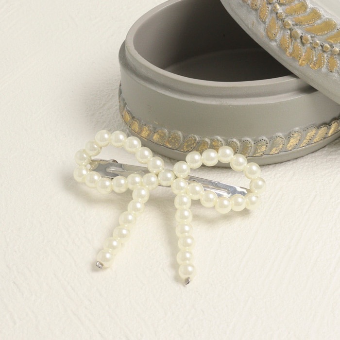 Kẹp tóc ruy băng hạt trai Mignon de Bijoux 5101012