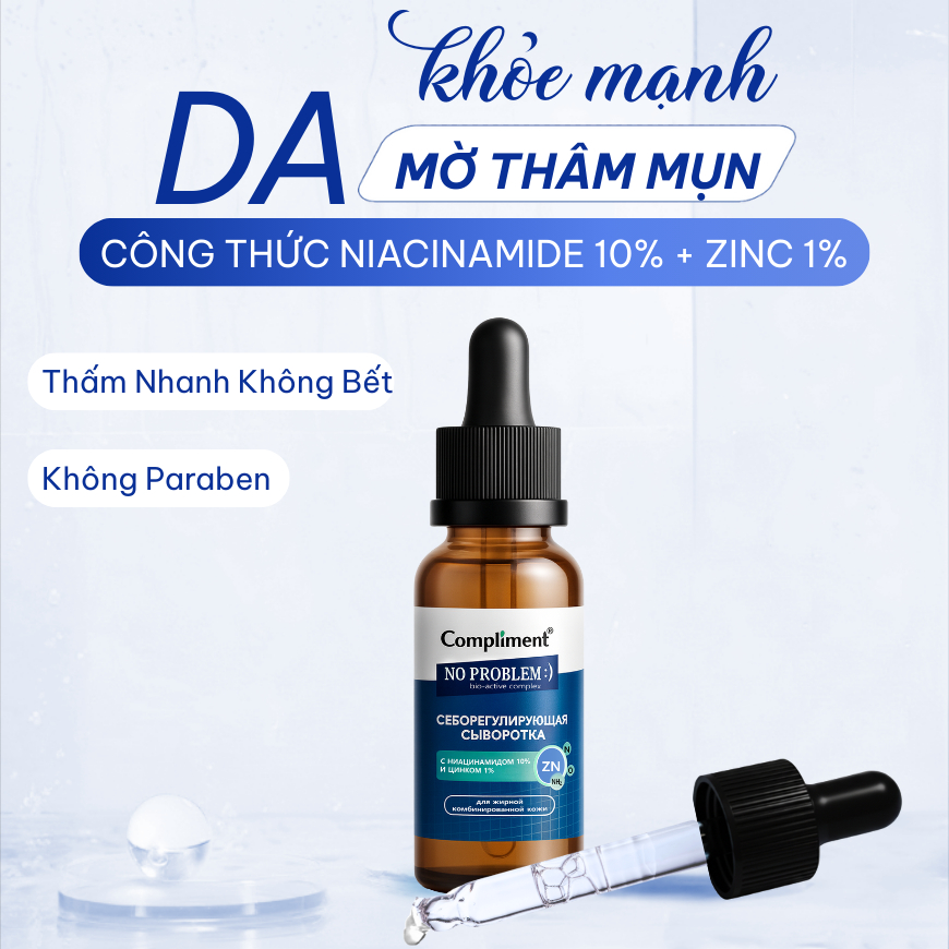 Serum Kiềm Dầu Giảm Mụn Compliment Niacinamide & Zinc - Sáng Da Mờ Thâm, Se Khít Lỗ Chân Lông 27ml | BigBuy360 - bigbuy360.vn