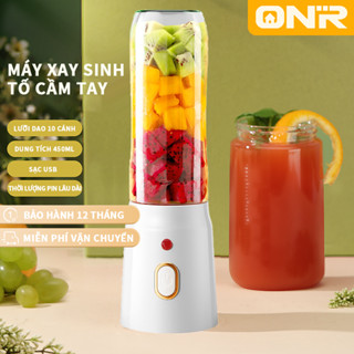 Máy Xay Đa Năng Cầm Tay 3 Trong 1 Không Dây 450ml, Pin Sạc, Xay Đá Và Sinh Tố, Tặng Kèm 2 Cốc