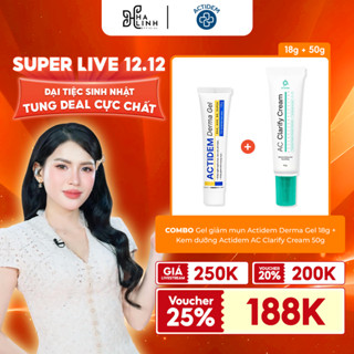   VHL x Actidem COMBO Gel giảm mụn Actidem Derma Gel 18g + Kem dưỡng Actidem AC Clarify Cream 50g 