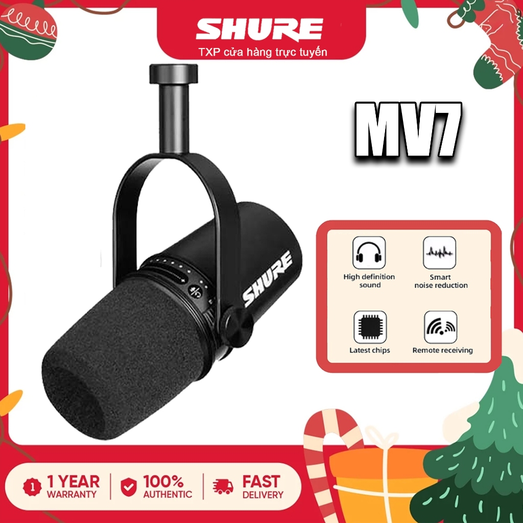 Micro USB Shure MV7 dùng để ghi âm thanh và podcast