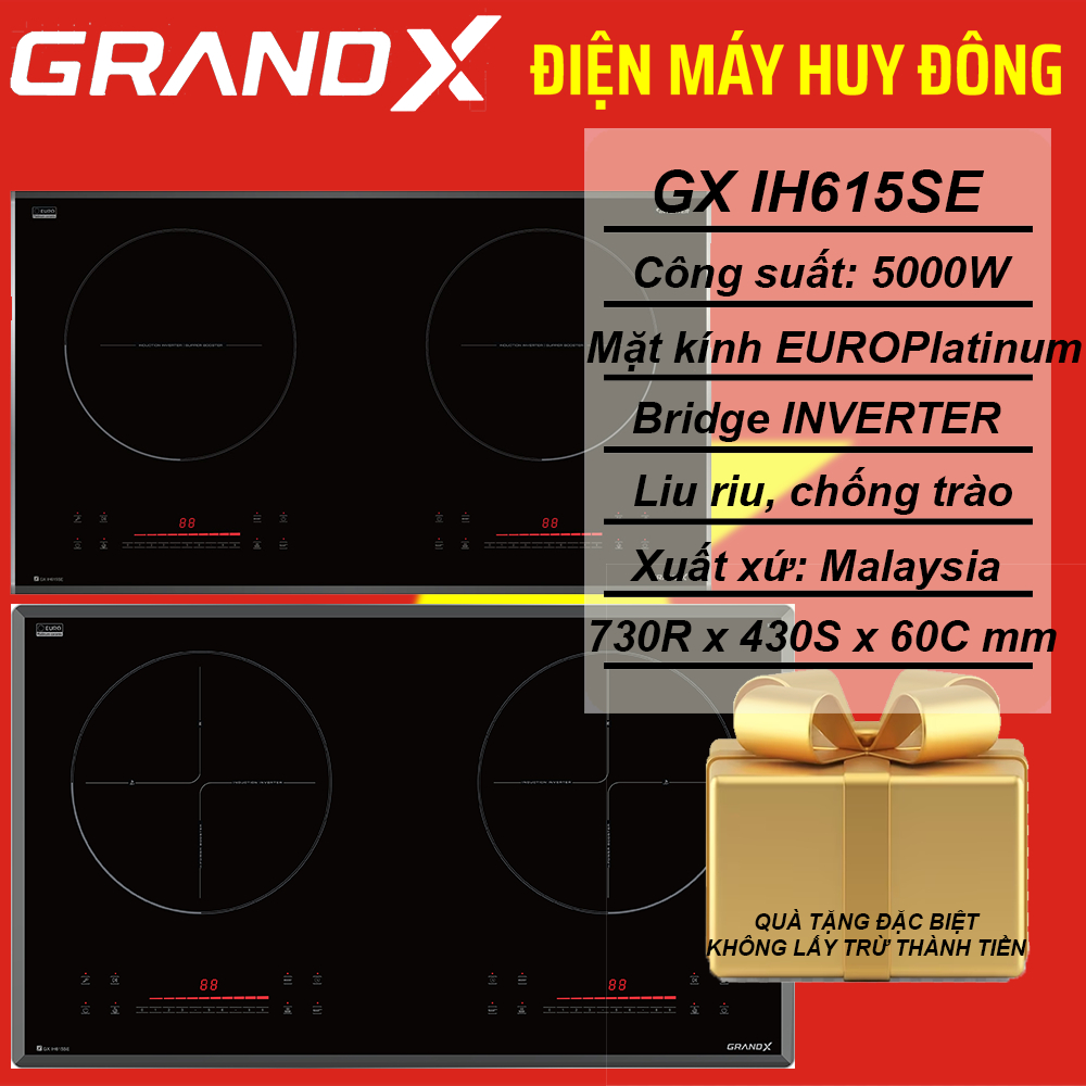 Bếp từ 2 vùng nấu Series 6 GrandX GX IH615SE