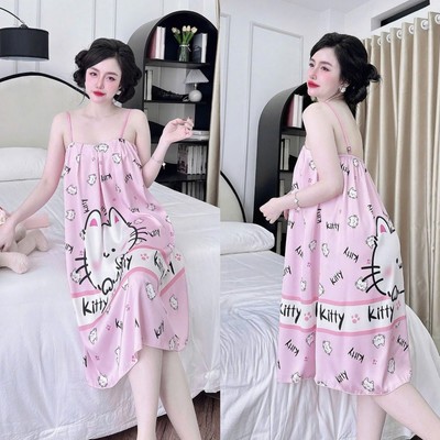 Váy Ngủ 2 Dây HISEXY Chất Lụa Latin Cao Cấp Mặc Nhà Đủ Size Dưới 75Kg MD69