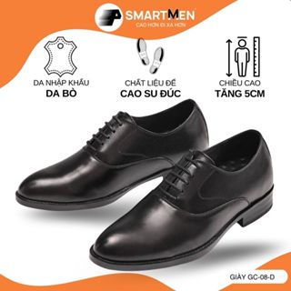 Giày Tây nam GC-08-D SMARTMEN tăng chiều cao 5cm Da bò cao cấp,đế cao su đúc nguyên khối