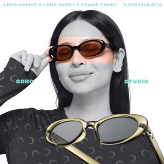  Kính mát nam nữ thời trang BOLD Soho Studio gọng oval hot trend mới với thiết kế bo tròn đen ngầu thanh mảnh 