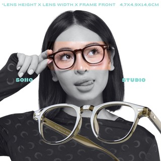   Kèm Tròng Chống ASX  Gọng kính cận JEEM nam nữ thời trang Soho Studio gọng tròn dày dặn cao cấp chống uv 
