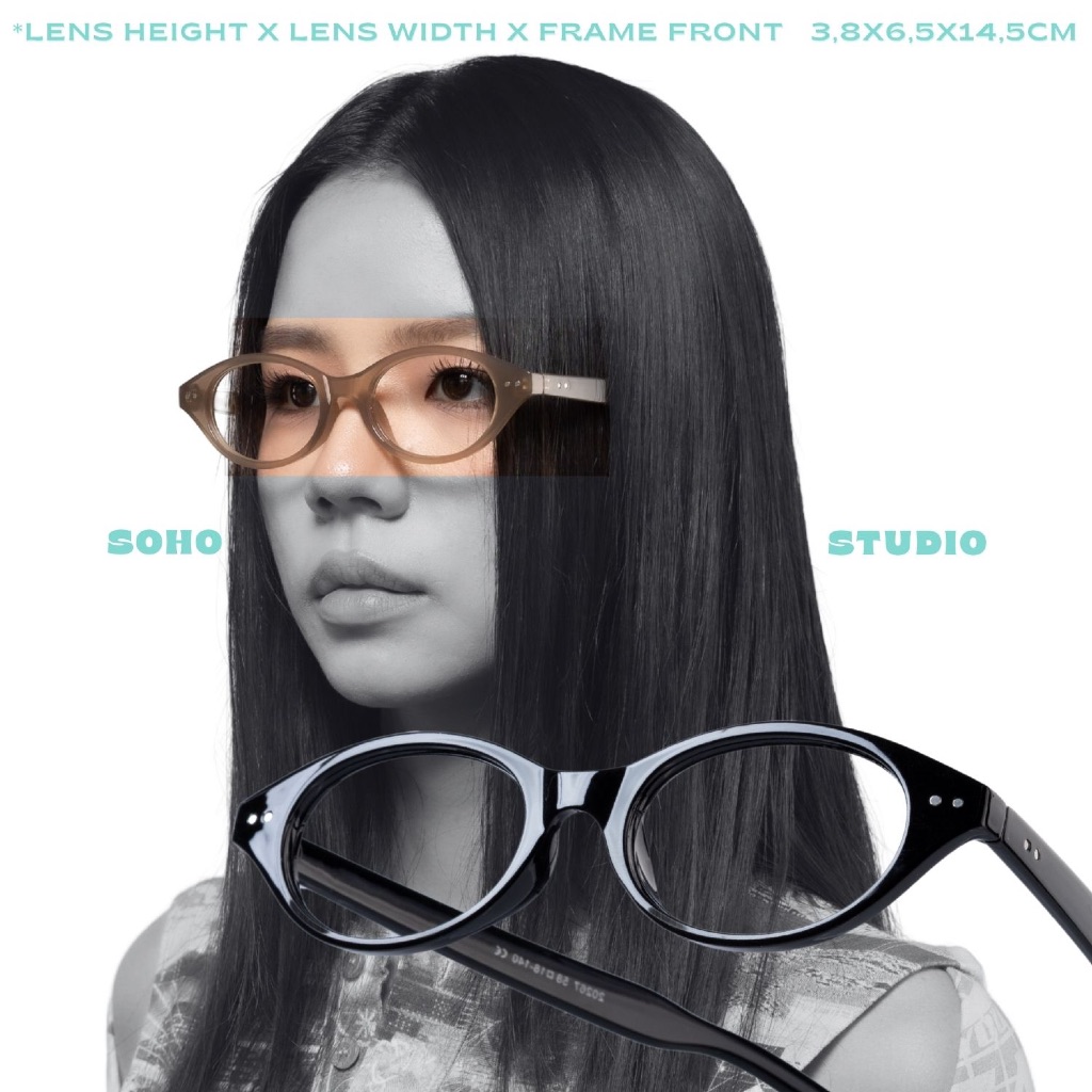 Gọng kính MUUN form oval xu hướng Soho Studio phong cách y2k hợp mặt nhỏ - Mắt Kính oval cá tính