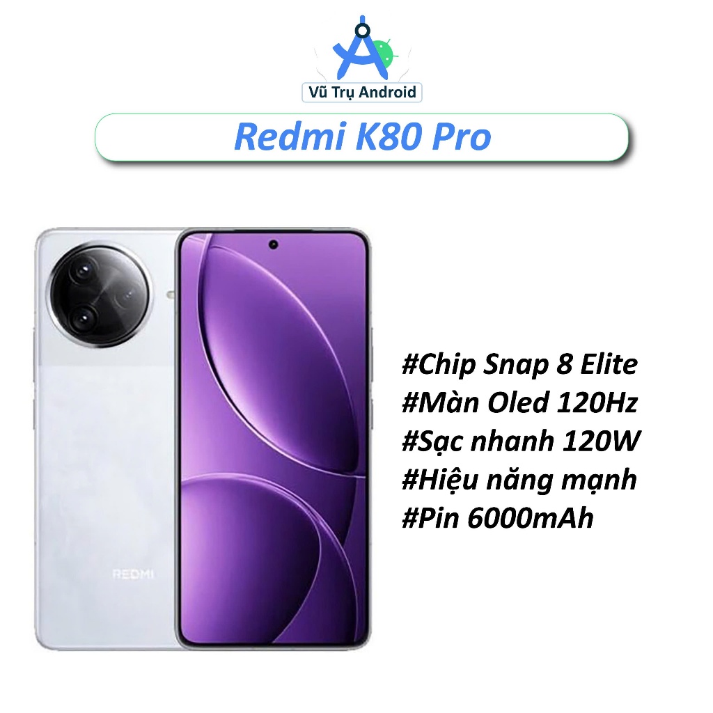 [Máy Cũ] Điện thoại Xiaomi Redmi K80 Pro RAM 12/256GB chip Snapdragon 8 Elite màn OLED 2K 120Hz pin 