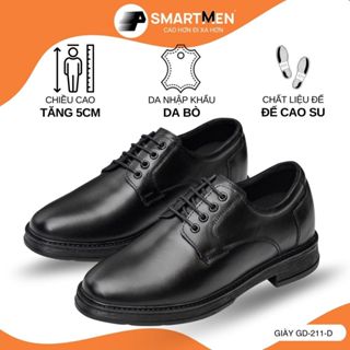 Giày Nam Da bò thật GD211-D SMARTMEN, đế cao su nguyên khối, tăng chiều cao bí mật 6cm Leather shoes