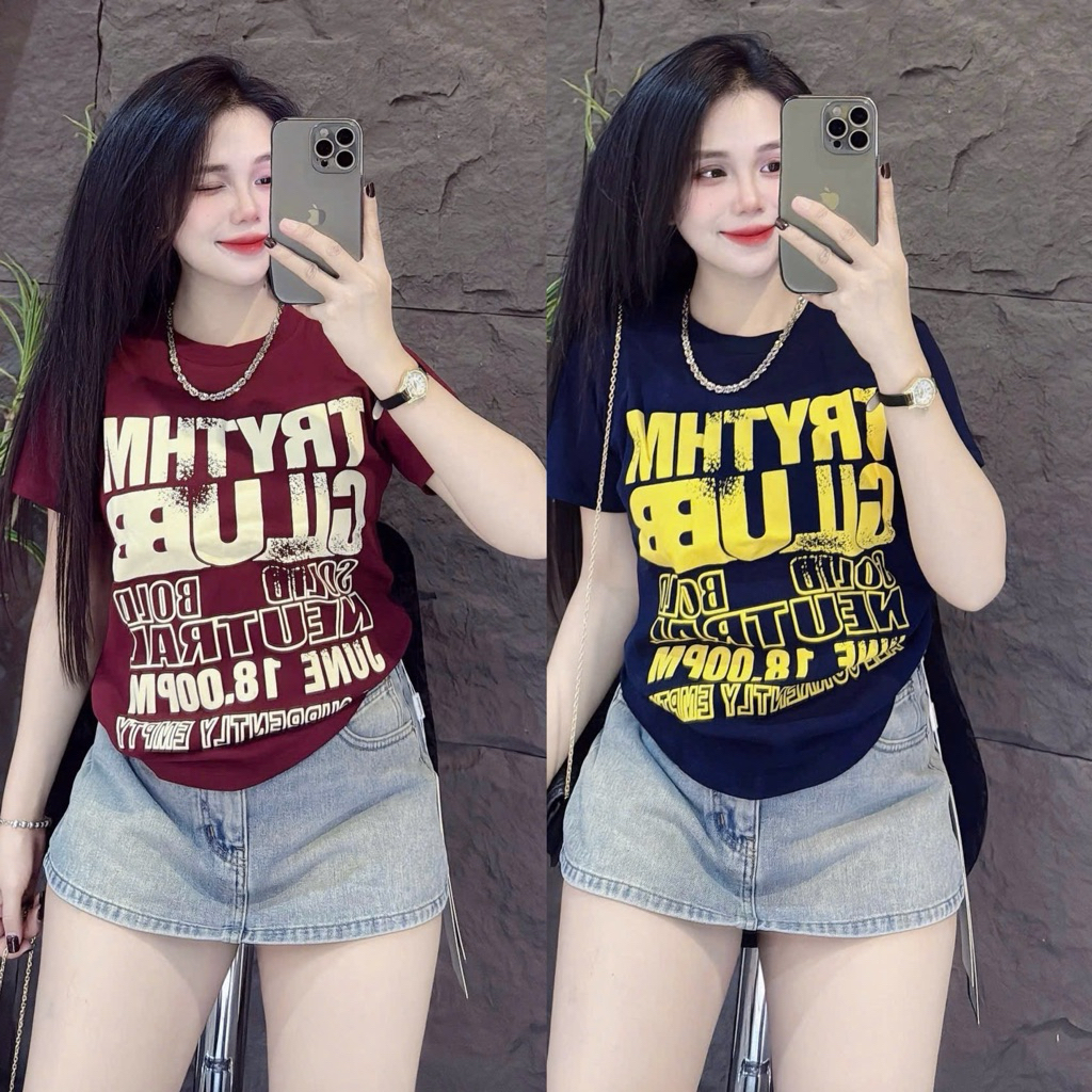 Áo thun phom vừa phối chữ E18