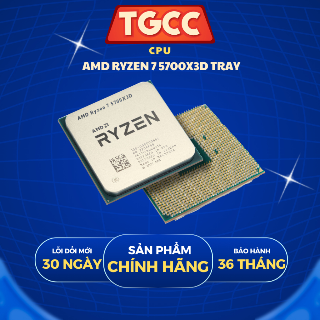 [ NEW BẢO HÀNH 36 THÁNG] CPU AMD RYZEN 7 5700X3D TRAY