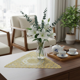 Đẳng cấp decor - khăn lót tam giác nhũ vàng towa nhật bản , đột phá không gian trang trí