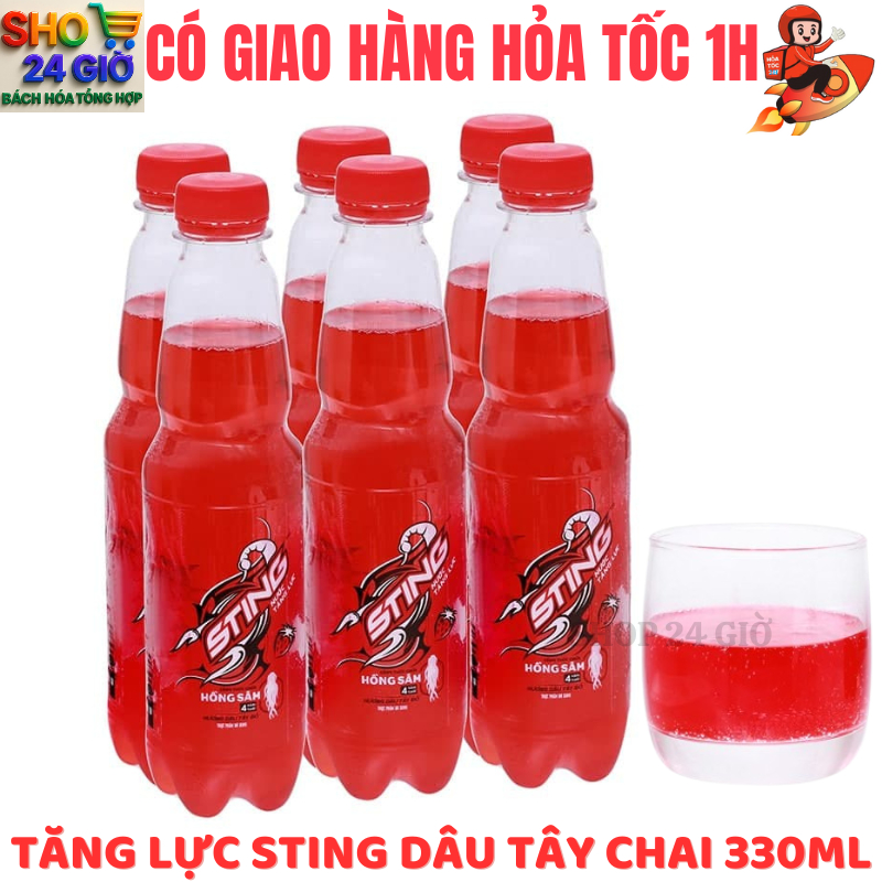 Sting Dâu 1 Lốc 6 Chai 330ml - Shop 24 Giờ