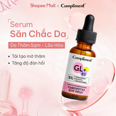 Serum Compliment Glycolic 5% Niacinamide Tái Tạo Da Săn Chắc, Tăng Đàn Hồi & Mờ Thâm Sạm 27ml