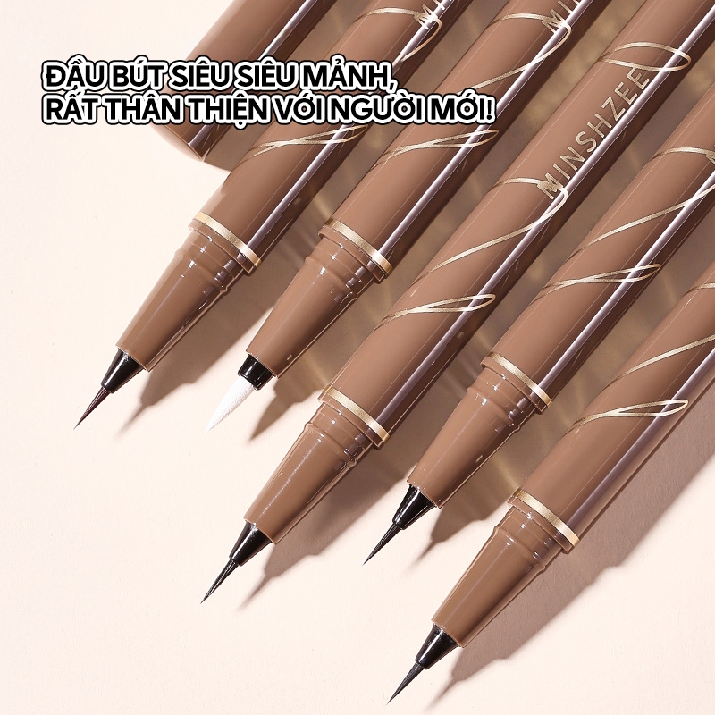 Bút Kẻ Mắt Minshzee Chống Nước, Lâu Trôi, Đầu Bút Mảnh Dễ Kẻ, 3 Màu Thông Dụng, Phù Hợp Người Mới Bắt Đầu