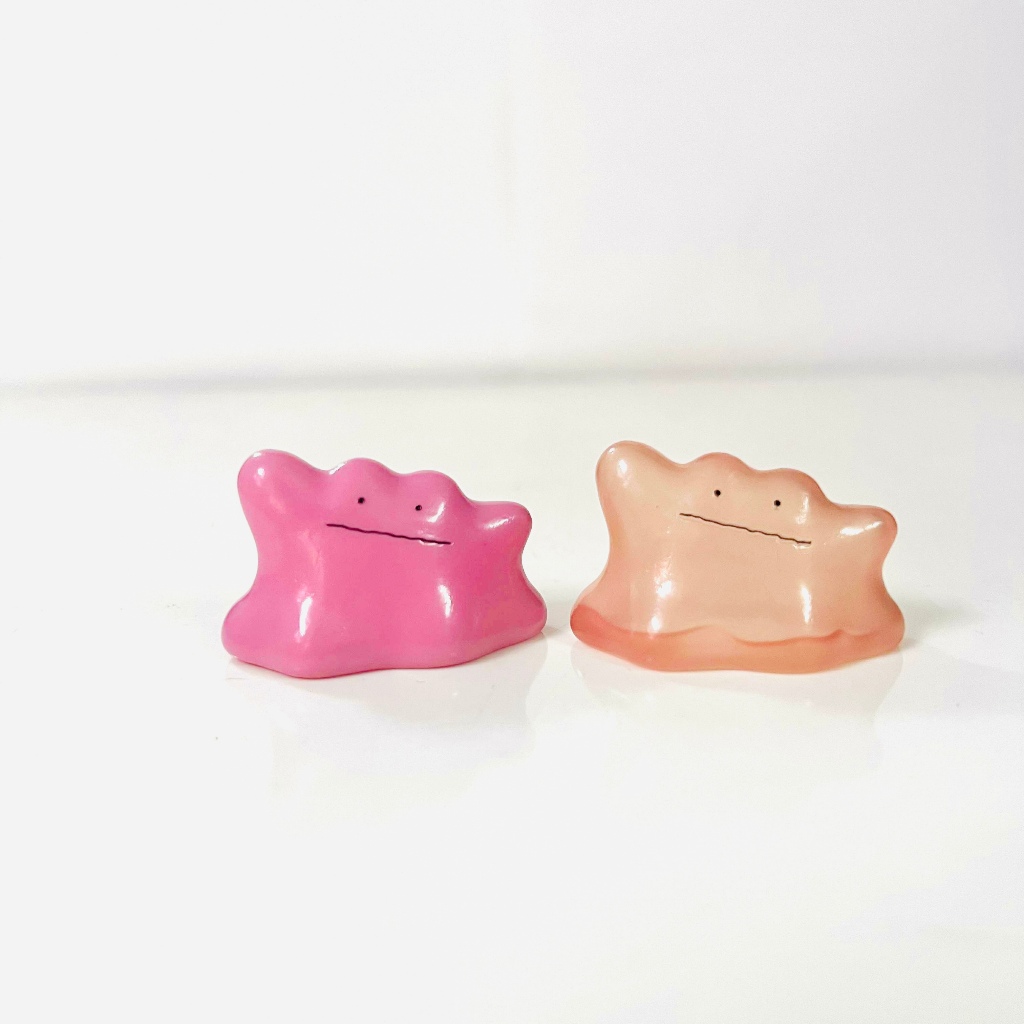 Mô hình Ditto - Pokemon Kids Finger Puppet - Thường và Trong Suốt - Bandai Vintage 1997 - Likely New