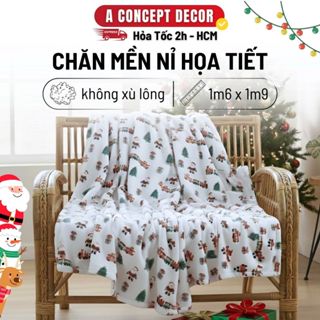  Chăn Mền Nỉ Mỏng Gấp Gọn Cao Cấp Nhỏ Mềm Mịn Mền Đa Dạng Màu Sắc Tiện Lợi Dùng cho Văn Phòng Tàu Xe Đi Du Lịch 1m6x1m9 