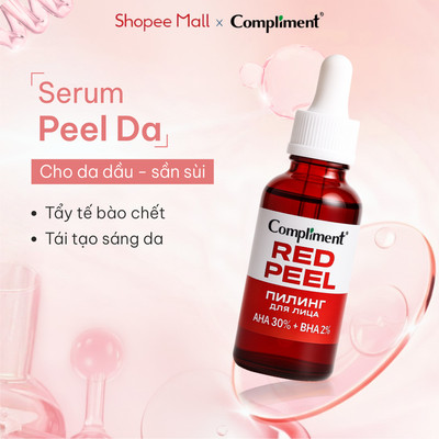 Serum Red Peel Compliment AHA 30% BHA 2% - Tẩy Tế Bào Chết Sinh Học, Tái Tạo Sáng Da, Kiềm Dầu 27ml