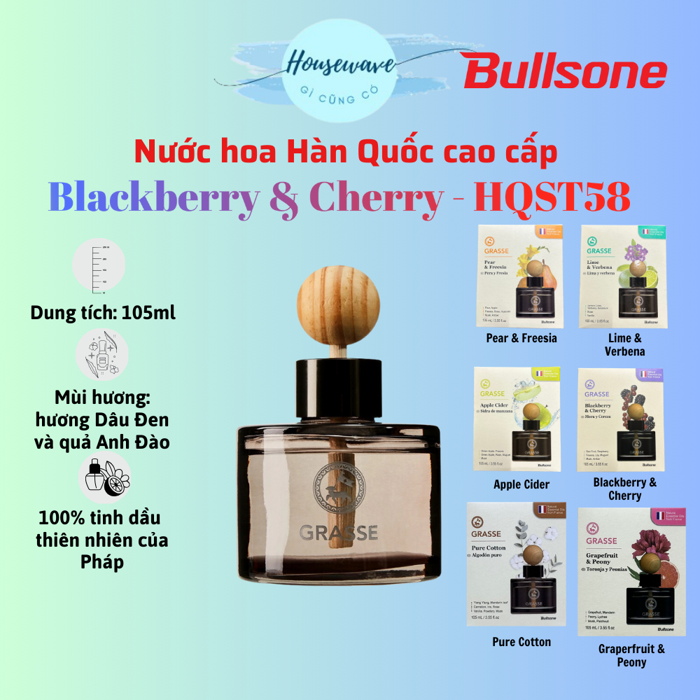 Nước hoa ôtô cao cấp Bullsone Grasse Diffuser