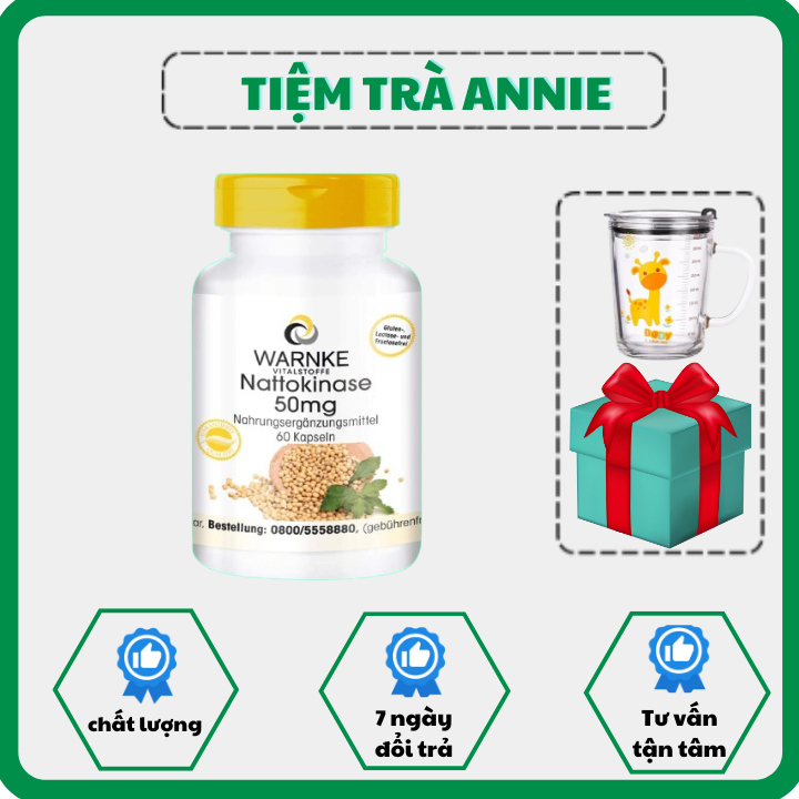 [HÀNG NHẬP KHẨU] Viên Chống Đông Máu, Đột Quỵ Warnke Nattokinase – Nattokinase 50mg Fermentiert 2000