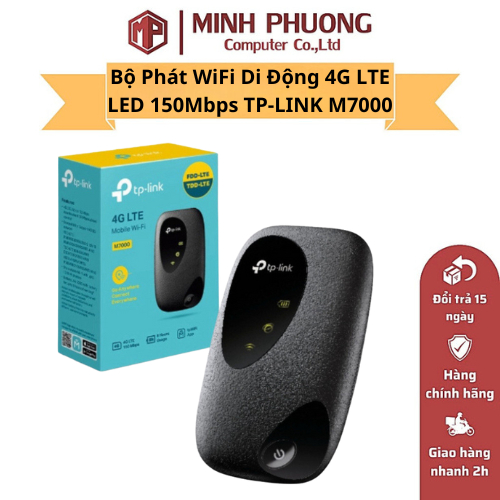 Bộ Phát WiFi Di Động 4G LTE LED 150Mbps TP-LINK M7000 - Hàng Chính Hãng