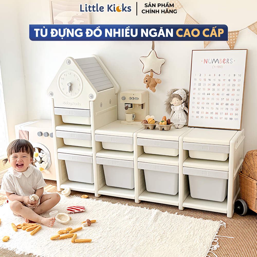 Tủ Kệ Đa Năng Little Kicks Đựng Đồ Chơi Cho Bé, Tủ Để Đồ Dùng Quần Áo Bé Sơ Sinh