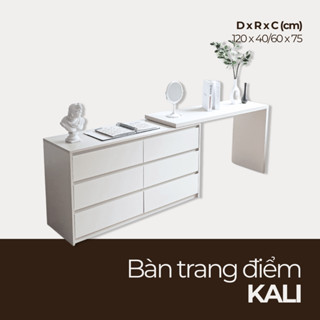  KALI Bàn trang điểm - làm việc tối giản và tiện lợi nhiều ngăn BTD_026 120x40 60x75cm Nội thất HGF HOANG GIANG 