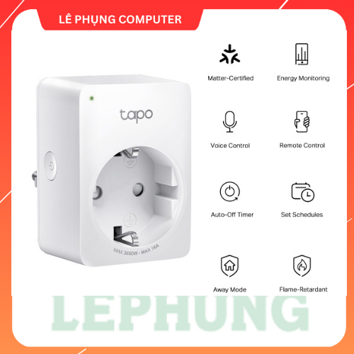 Tapo P110M Ổ cắm điện WIFI Thông Minh TP-Link| Công suất tối đa 3680W / 16A | Điều khiển và giám sát
