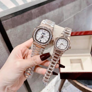 Combo Đồng hồ đôi đeo tay nam nữ PATE PHlLlPPE nam cơ size 40mm nữ pin size 32mm  cao cấp chống nước