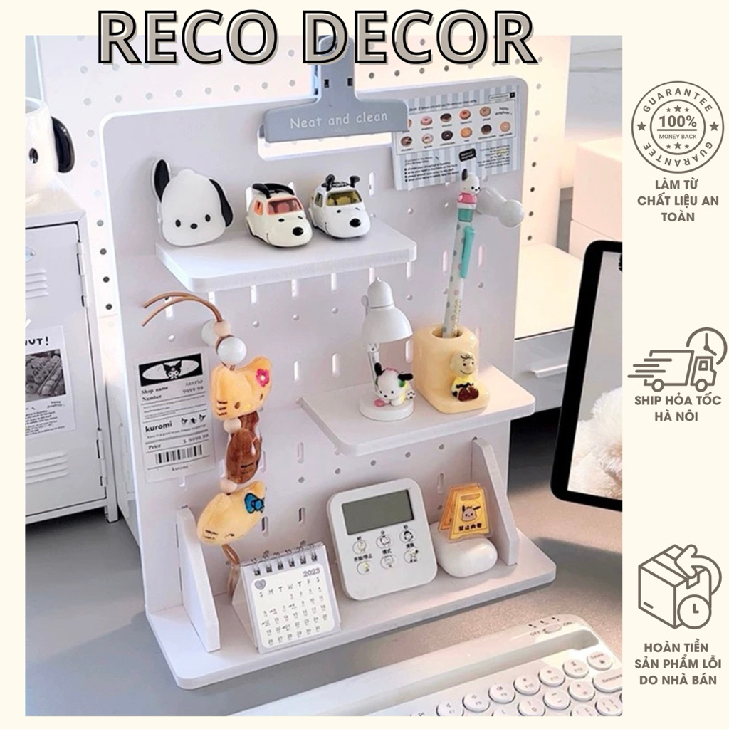 [Hàng loại 1]Bảng Giá Pegboard PVC Lắp Ghép Decor Trang Trí Bàn học RECO