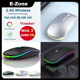 【COD】Silent Click Chuột không dây Bluetooth sạc chuột im lặng 2.4G+Bluetooth 500mAh Pin bền LED phát sáng văn phòng chơi