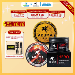  Combo Sáp vuốt tóc nam Gôm xịt tóc AKUMA Chính Hãng tạo kiểu mềm giữ nếp tóc 12h hương nước hoa 