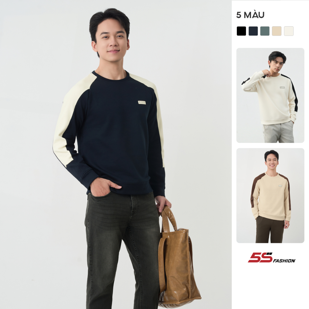 Áo Nỉ Nam INSPIRATION S-WARM 5S FASHION Ấm Áp, Tay Raglan Phối Màu Trẻ Trung M0ANI25014