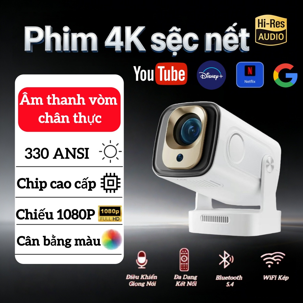 Máy Chiếu Thông Minh HY260Pro 1080P - Công Nghệ Siêu Nét, Đa Năng Mọi Không Gian