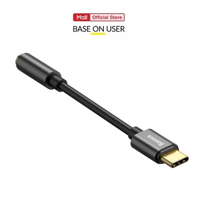 Bộ chuyển đổi Baseus L54 từ Type-C Male to 3.5mm truyền tín hiệu chất lượng cao 24bit 48kHz ( Đen )