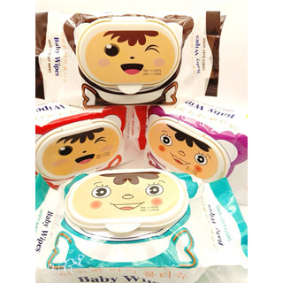Combo 5 gói Khăn ướt Baby Wipes . Trọng lượng mỗi gói 300-400gr an toàn cho bé