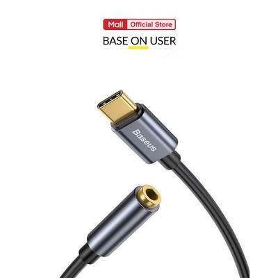 Bộ chuyển đổi Baseus L54 từ Type-C Male to 3.5mm truyền tín hiệu chất lượng cao 24bit 48kHz ( Xám )