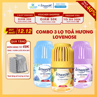  Combo 3 lọ tinh dầu tỏa hương thơm LOVENOSE thế hệ mới 180ml Sáp thơm tự nhiên khử mùi nhà vệ sinh 