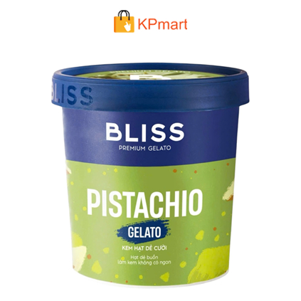 Kem hạt dẻ cười Bliss Premium Gelato Pistachio 473ML